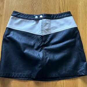 Black faux leather skirt